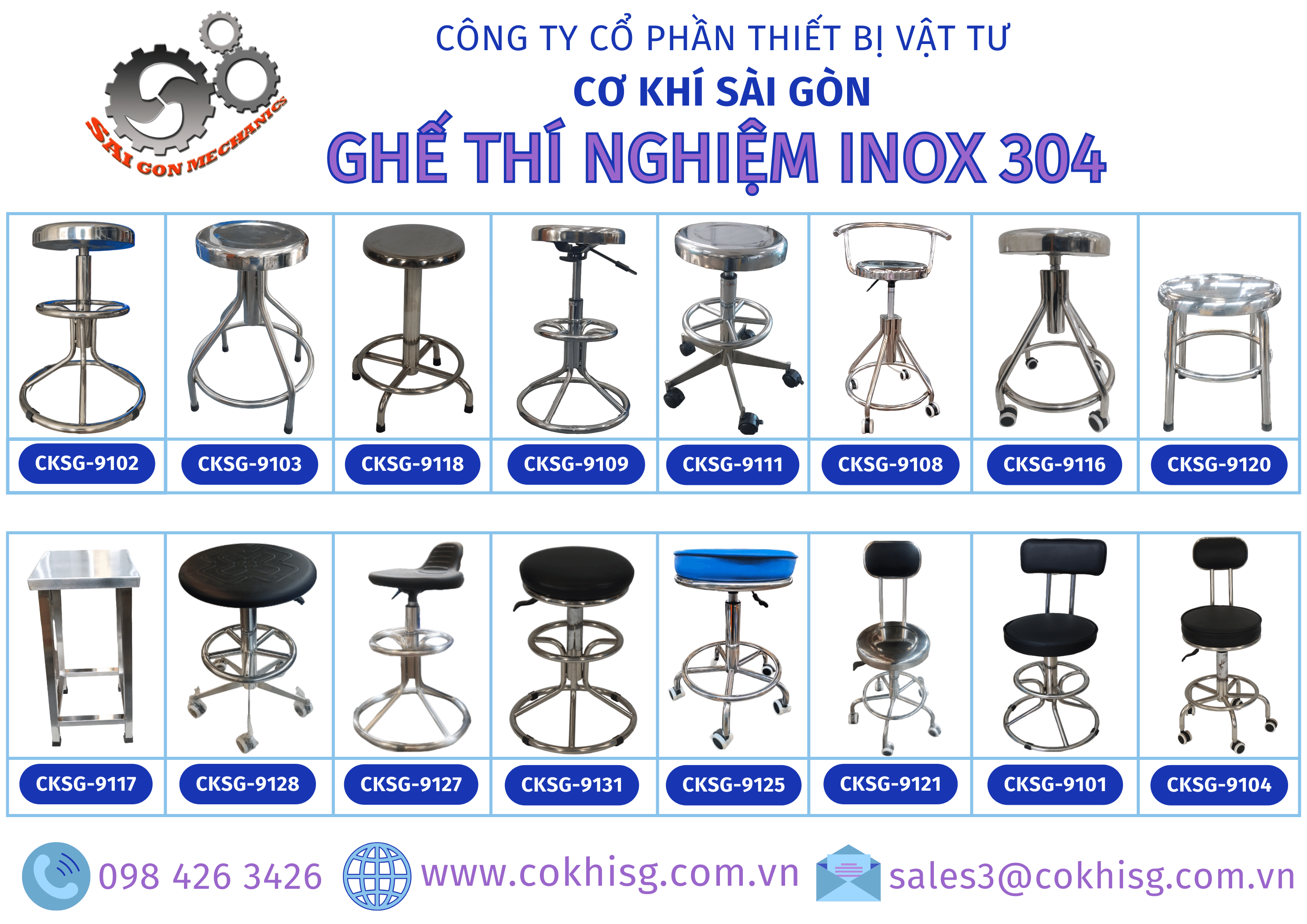 [cksg] ghế inox 304